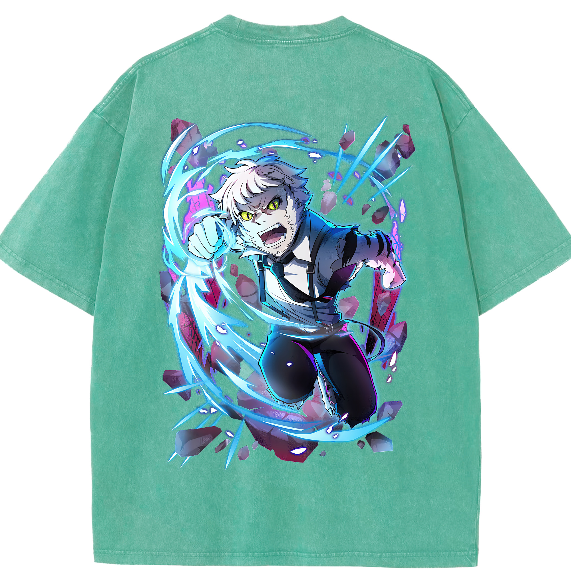 （画像用） 文豪ストレイドッグス Bungo Stray Dogs 綿100% ヴィンテージ風 半袖Tシャツ（背面プリント）